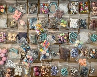 Grab Bag Loose Beads, Jewelry Making Supplies, 12, 20 or 35 Bags, Various Beads Charms, Mystery Lot, Craft Materials for Artists, Destash