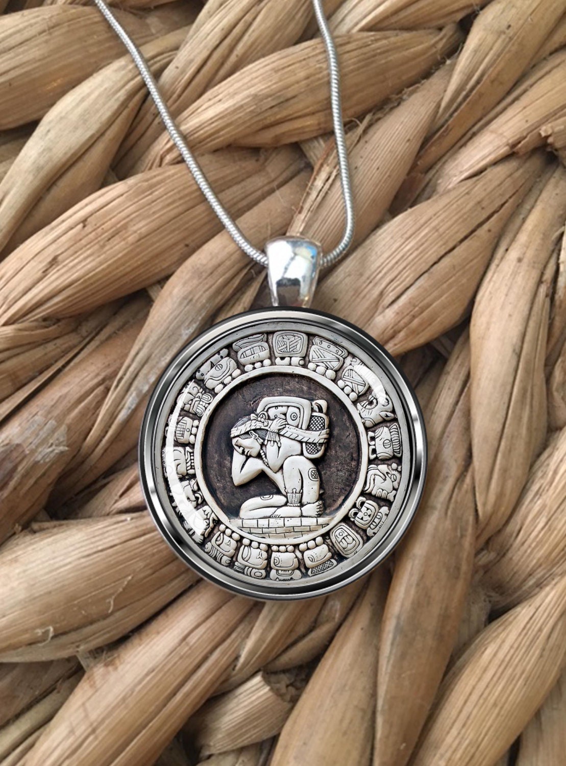 Mayan Zodiac Calendar Necklace Haab Tun Tzolkin Ancient Etsy