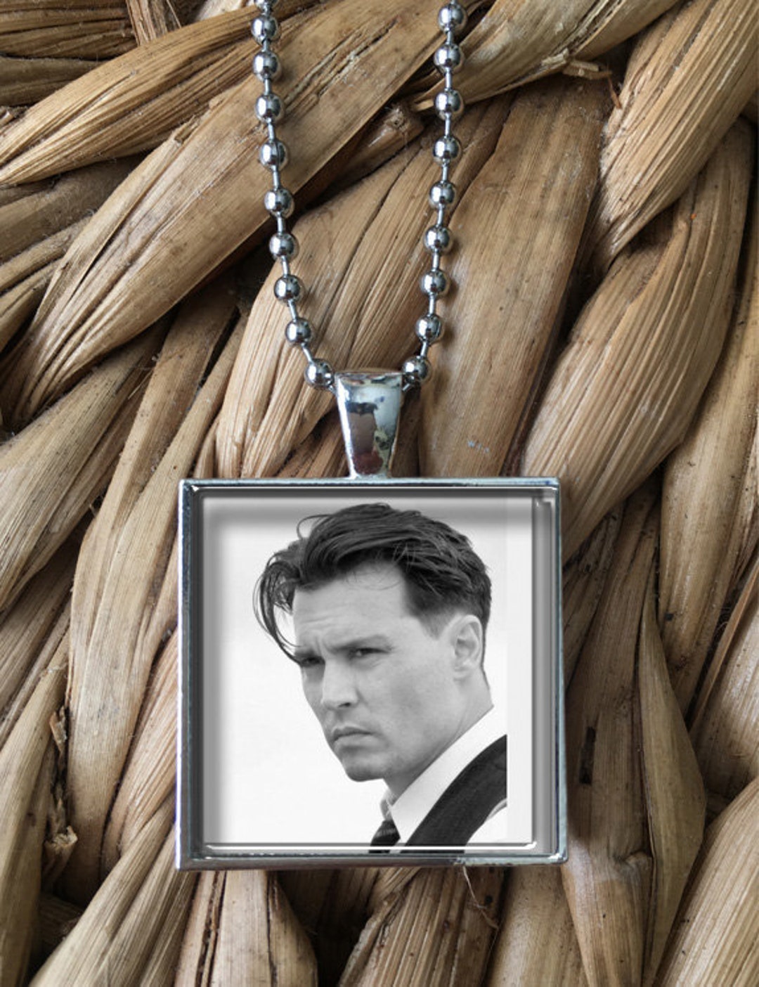 Johnny Depp imagen retrato foto vidrio colgante collar España