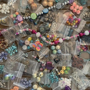 Grab Bag Loose Beads, Jewelry Making Supplies, 12, 20 or 35 Bags, Various Beads Charms, Mystery Lot, Craft Materials for Artists, Destash image 5