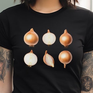 Lustiges Zwiebel-Liebhaber-T-Shirt, schrulliges Gemüse-Design-T-Shirt für Feinschmecker, perfekt für Köche, Hausköche, einzigartige Geschenkideen für Genussliebhaber