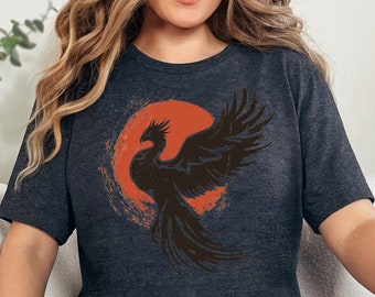 Phoenix Rising Graphic Tee - Mythical Bird T-Shirt