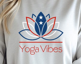 Långärmad t-shirt med yogavibbar, perfekt för meditation, presenter till yogis, bekväma träningskläder, avslappningsartiklar, wellnesskläder