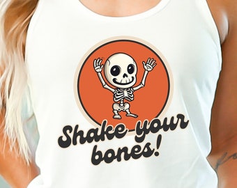 Funny Skeleton Graphic Tank Top – Women's Halloween Apparel