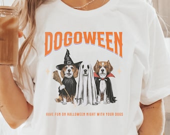 Zabawna koszulka dla psa na Halloween - koszulka z kostiumem Dogoween dla miłośników psów - urocze ubranie dla psa na Halloween dla właścicieli zwierząt - strój dla zwierząt na Halloween