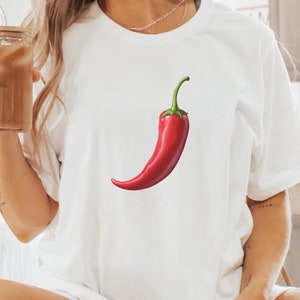 Spicy Red Chili Pepper T-Shirt, Fun and Bold Graphic Tee for Food Lovers
