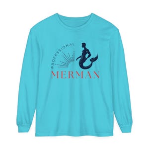 Professional Merman Shirt for Ocean Lovers - Unique Mermaid Man Long Sleeve Tee, Nautical Fantasy Apparel, Perfect Gift for Sea Enthusiasts image 8