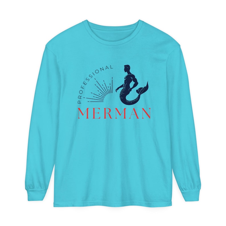 Professional Merman Shirt for Ocean Lovers - Unique Mermaid Man Long Sleeve Tee, Nautical Fantasy Apparel, Perfect Gift for Sea Enthusiasts image 8