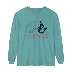 Professional Merman Shirt for Ocean Lovers - Unique Mermaid Man Long Sleeve Tee, Nautical Fantasy Apparel, Perfect Gift for Sea Enthusiasts image 7