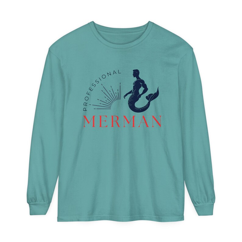Professional Merman Shirt for Ocean Lovers - Unique Mermaid Man Long Sleeve Tee, Nautical Fantasy Apparel, Perfect Gift for Sea Enthusiasts image 7