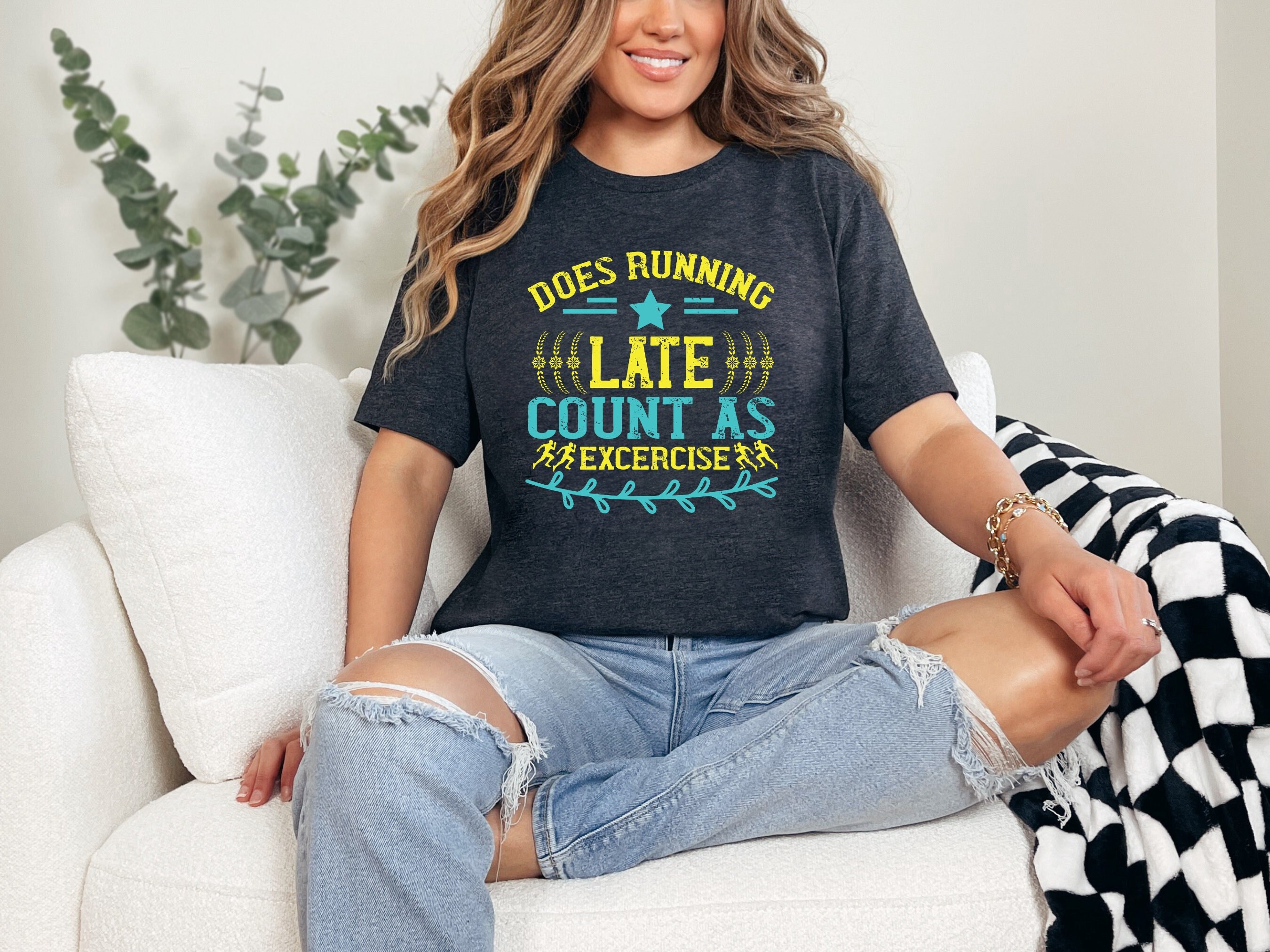 Running Shirt, Runner Tee,Funny Running Late Exercise T-Shirt | Humor Fitness Tee | Workout Motivation Gift | Late Runner Joke Shirt