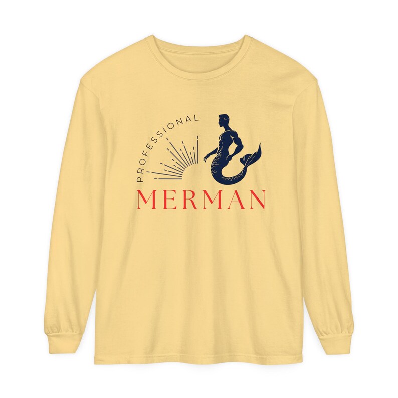 Professional Merman Shirt for Ocean Lovers - Unique Mermaid Man Long Sleeve Tee, Nautical Fantasy Apparel, Perfect Gift for Sea Enthusiasts image 5