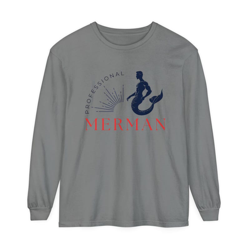 Professional Merman Shirt for Ocean Lovers - Unique Mermaid Man Long Sleeve Tee, Nautical Fantasy Apparel, Perfect Gift for Sea Enthusiasts image 6
