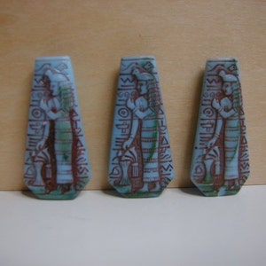 2 Vintage Turquoise Haskell Whiting Davis Egyptian Cameos