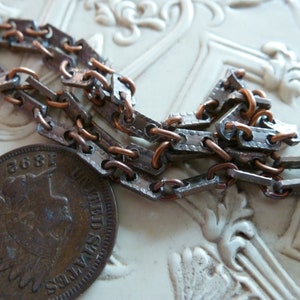 2 Feet of Copper and Steel Patterned Chain C12