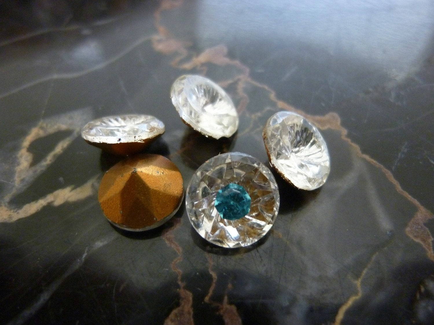 6 DECO Crystal Center Inset Setting Faceted Jewels, 8mm, C18b - Etsy