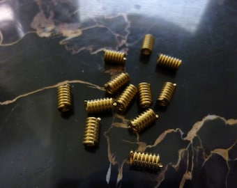 24 Brass Very Small Spring Spacers Beads Steampunk C19
