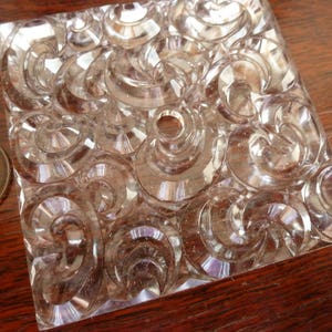 1 Large 70 x 70mm, Acrylic/Plastic Swirled Relief Plaque w/hole C24
