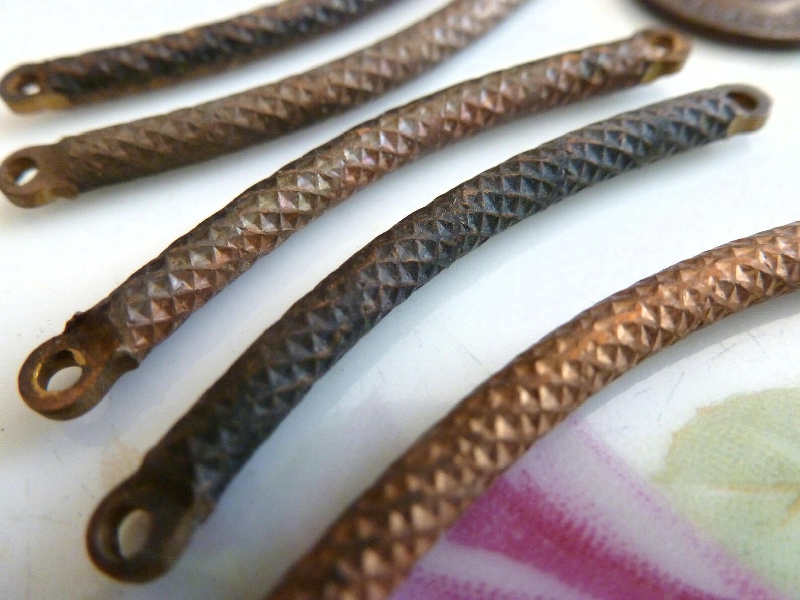 Vintage Brass Findings Raw Brass Solid Sturdy Cross Hatched Etsy