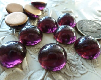 10 Pc Smooth 13 to 14mm Round Amethyst Purple Cabs C8