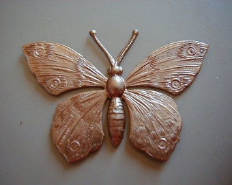 Vintage Brass Butterfly, 1950s Ornate Copper Tone Stamping, Unused Miriam Haskell Stock, Unplated Jewelry Finding, 52x34mm, 1 pc. (Haskell)