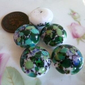 3 Confetti Marble Like Opaque White Japan 16mm in Diameter G1