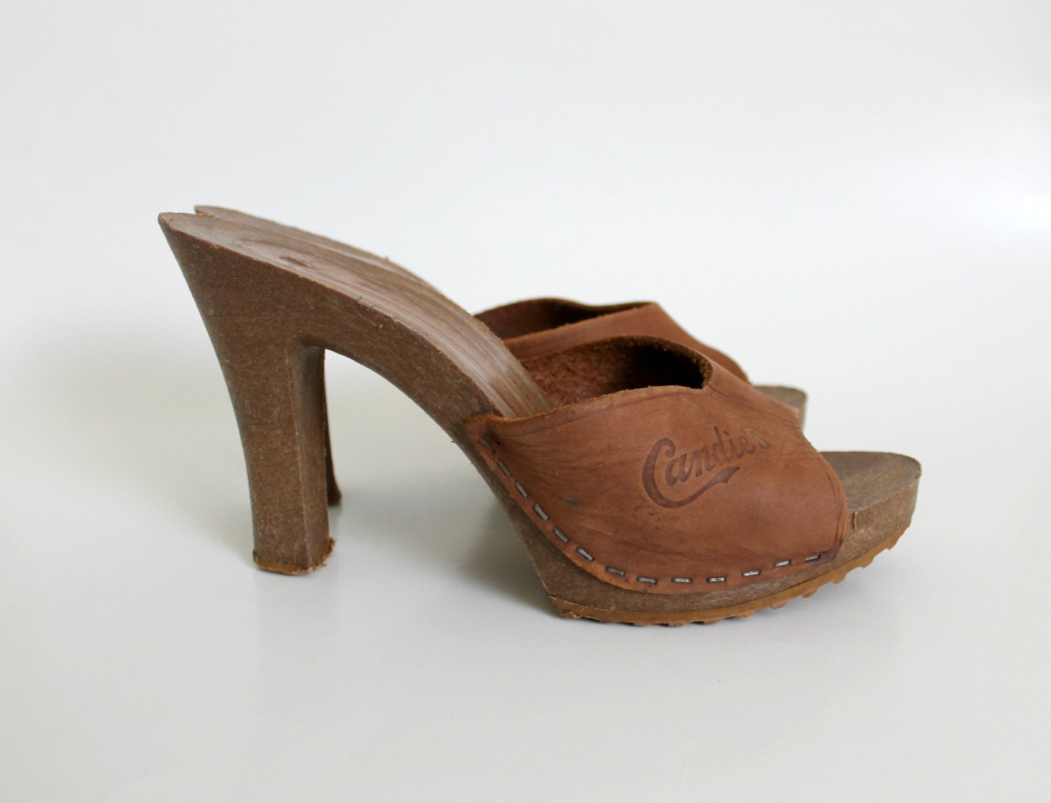 Vintage Platform Shoes / Platform Sandals / Wooden Heels / | Etsy