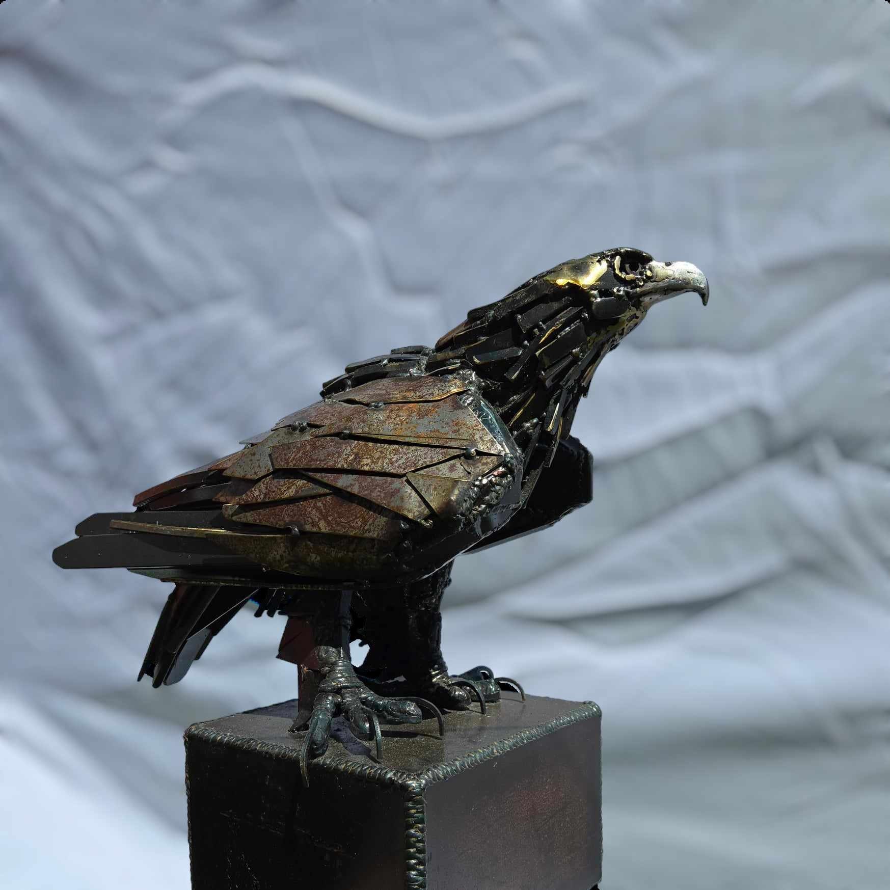 View of Handcrafted Metal Welded Eagle Sculpture - Etsy