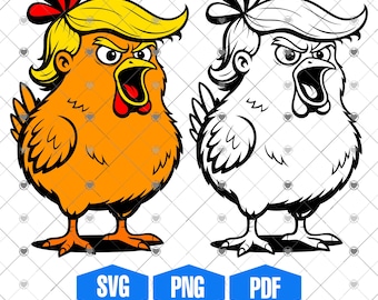 Illustrazione del pollo Trump in formato SVG, PDF, PNG (download digitale)
