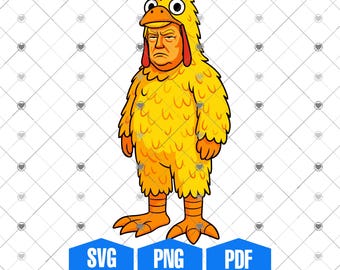 Illustrazione del costume da pollo Trump in formato SVG, PNG, PDF (download digitale)