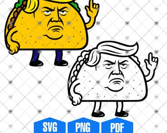 Illustrazione di TACO Trump, divertente arte politica (svg, pdf, png)