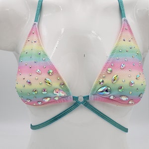 Pastel festival bling bikini top image 1