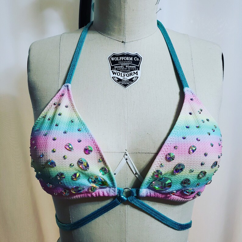 Pastel festival bling bikini top image 4