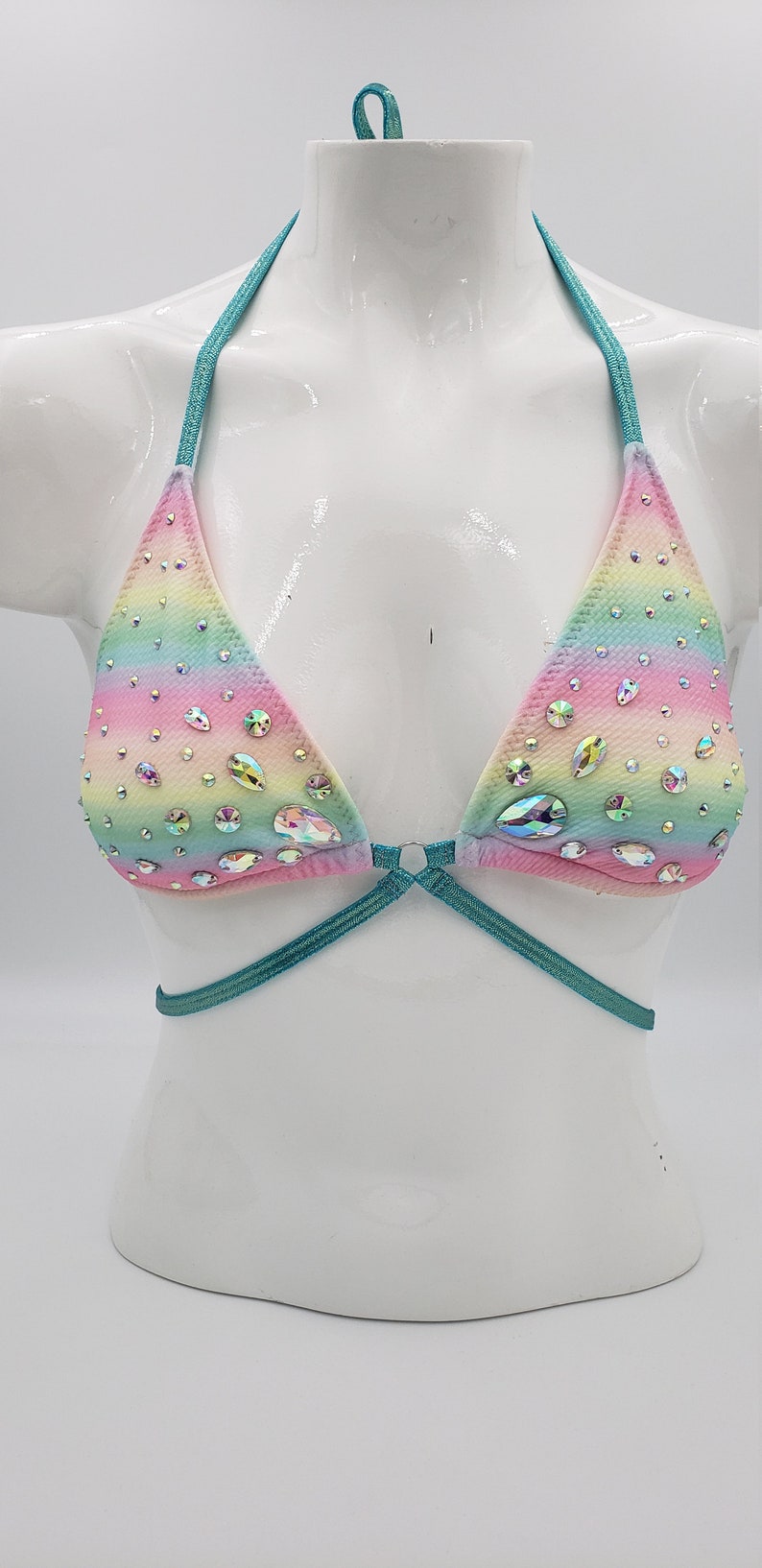 Pastel festival bling bikini top image 1