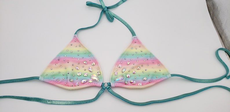 Pastel festival bling bikini top image 2