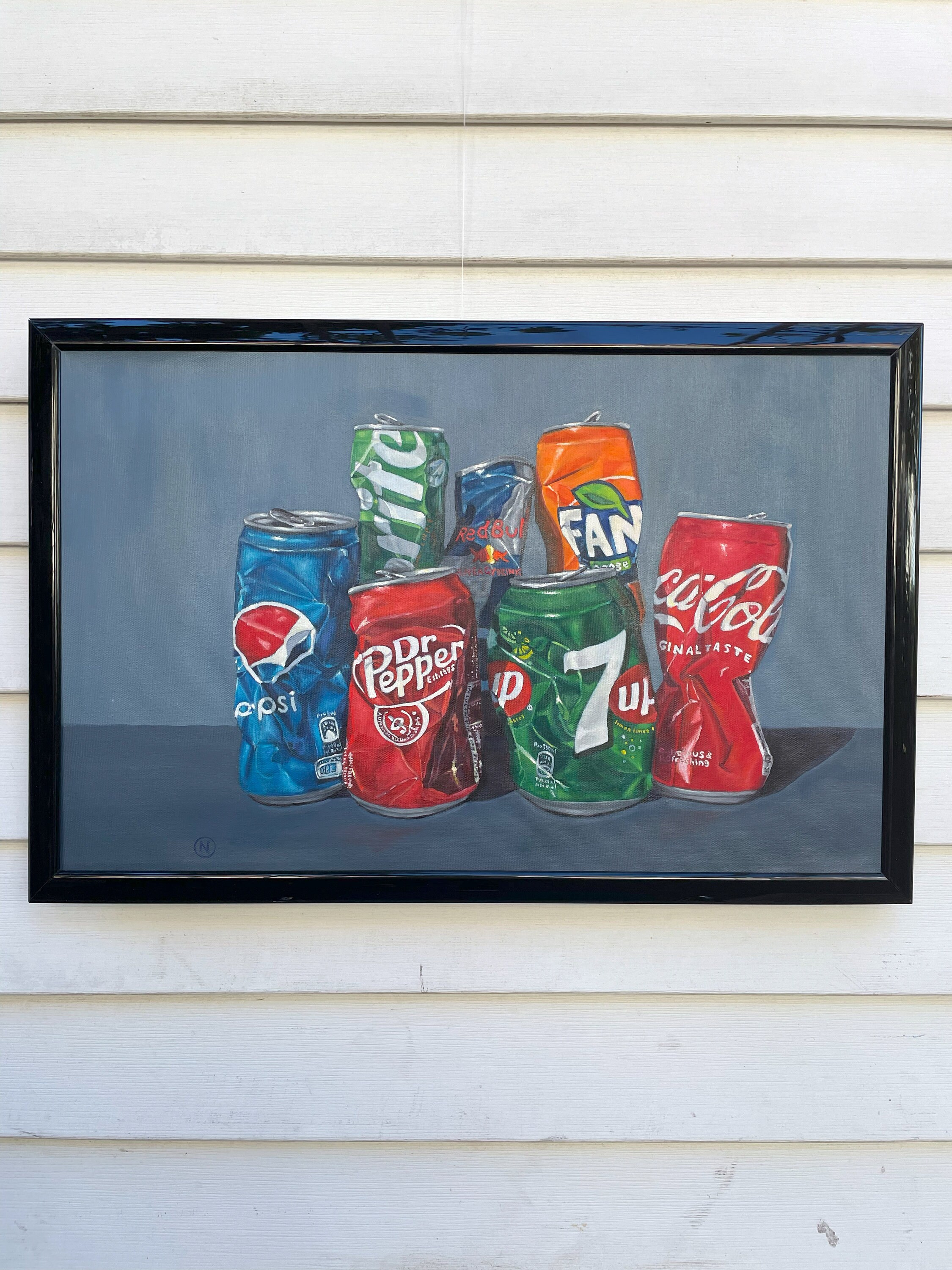 Handmade Original Oil Painting: "seven Guys" Crushed Soda Cans, 14 by ...