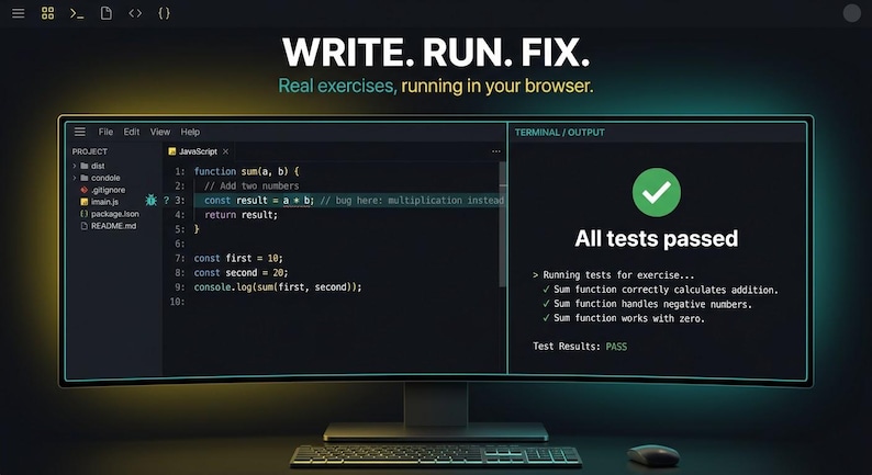 JavaScript Course, Interactive Coding Lessons, HTML Programming Course, 93 Lessons and 124 Exercises image 3