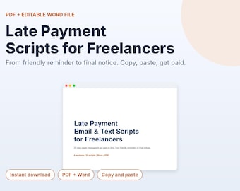 Scripts d'e-mails de relance pour les freelances en retard de paiement, modèles de rappels de factures impayées, SMS de relance pour factures impayées, fichiers de modèles pour le suivi des paiements