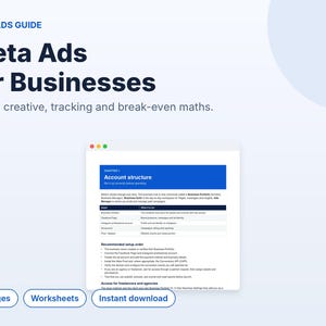 Meta Ads Guide for Businesses, Facebook and Instagram Ads Setup, Creative, Tracking and Break-Even Maths