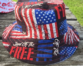 Custom made bucket hat, reversible,