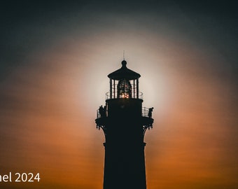St. Augustine Lighthouse at Sunset - High-Resolution Aerial Drone Photography Print