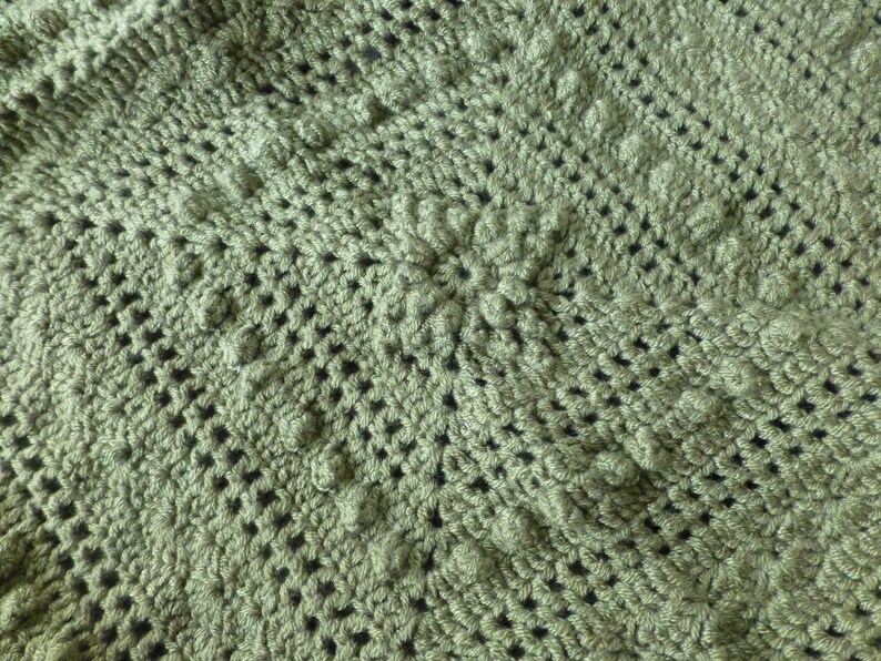 Lacy Olive Green Baby Blanket Hand Crocheted Baby Blanket Etsy