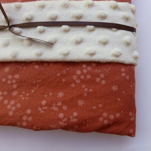 Minky lined cotton baby blanket Large Minky Blanket Primrose Cotton Wildflower