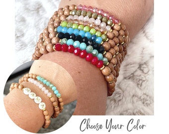 Mama Rosewood Beaded Bracelet Set - Stretch Bracelets | Bead Bracelets | Stackable | Bracelet Stack