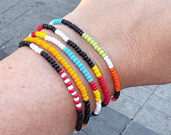 ディズニー風キャラクター個別ビーズブレスレット - ストレッチブレスレット - 小さなビーズブレスレット - 重ね付け可能 - 重ね付け可能 - 小さなビーズブレスレット