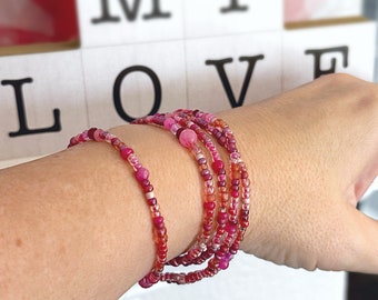 True Love Beaded Stretch Wrap Bracelet | Necklace | Stackable | Layering Accessory | Bohemian