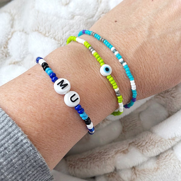 Monsters, Inc. Beaded Bracelet Set | Stretch Bracelets | Tiny Bead Bracelets | Stackable | Layer | Small Bead Bracelet