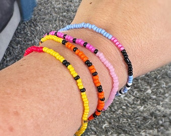 Winnie the Pooh Beaded Bracelet Set | Stretch Bracelets | Tiny Bead Bracelets | Stackable | Layer | Small Bead Bracelet