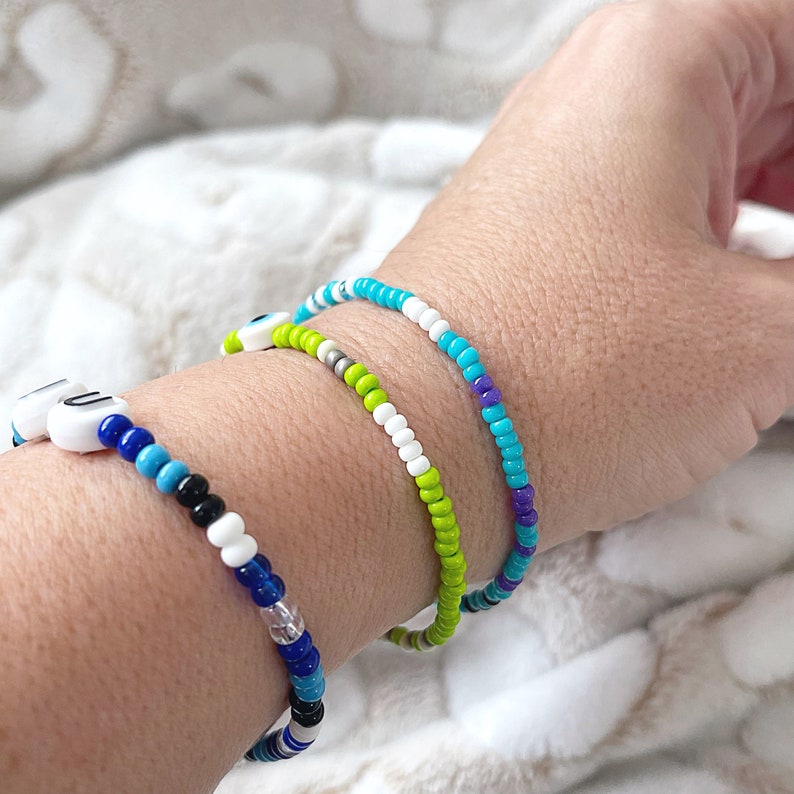 Monsters, Inc. Beaded Bracelet Set Stretch Bracelets Tiny Bead Bracelets Stackable Layer Small Bead Bracelet image 8