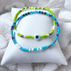 Monsters, Inc. Beaded Bracelet Set Stretch Bracelets Tiny Bead Bracelets Stackable Layer Small Bead Bracelet image 3